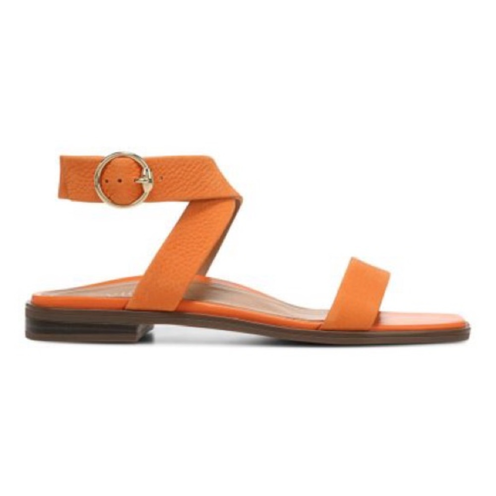 Vionic Anaya Ankle Strap Sandal‎ Marmalade Orange Leather Size 9.5